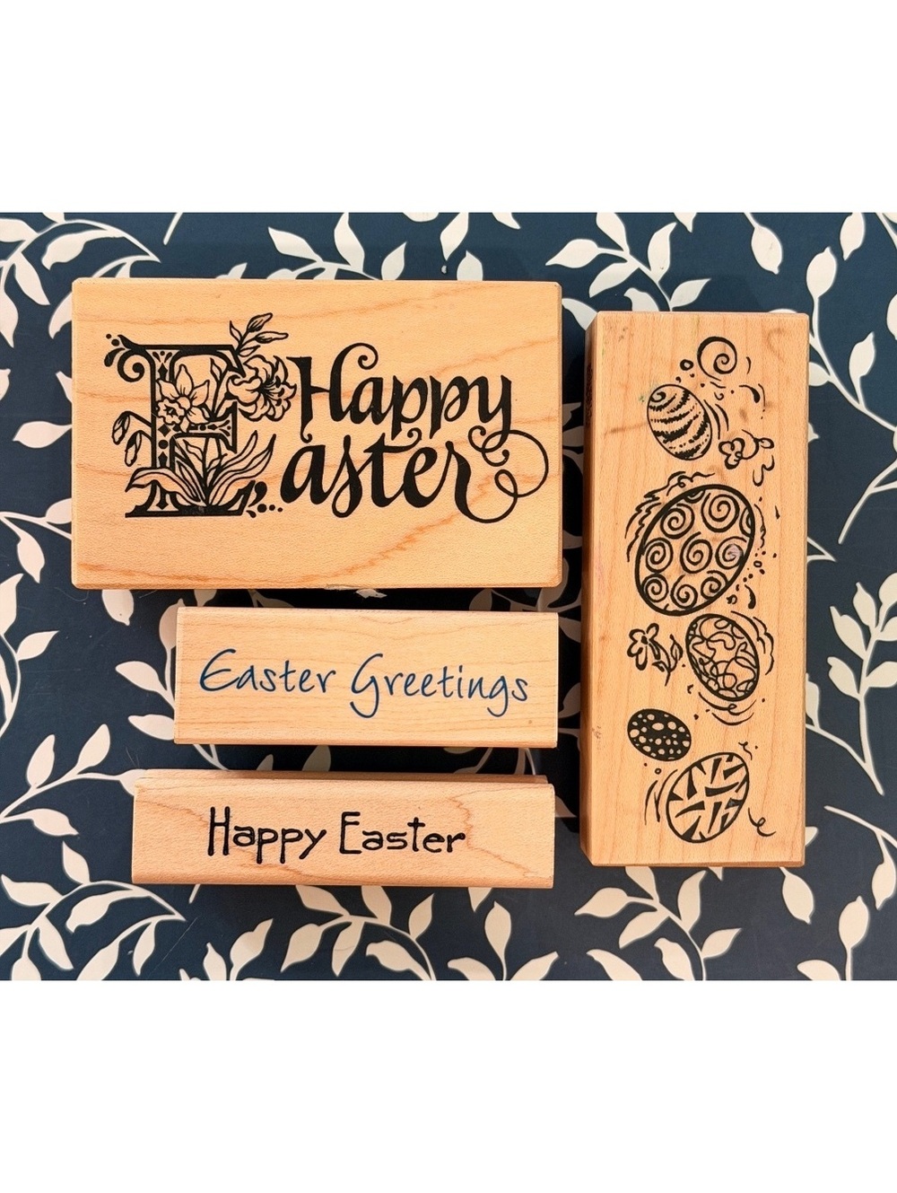 Vintage Easter Rubber Stamp Lot Happy Easter Easter Eggs